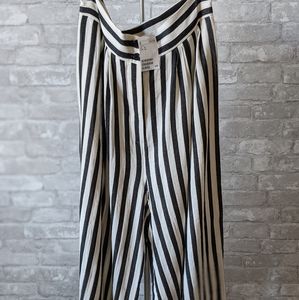 H&M Black/White Wide Leg Pants